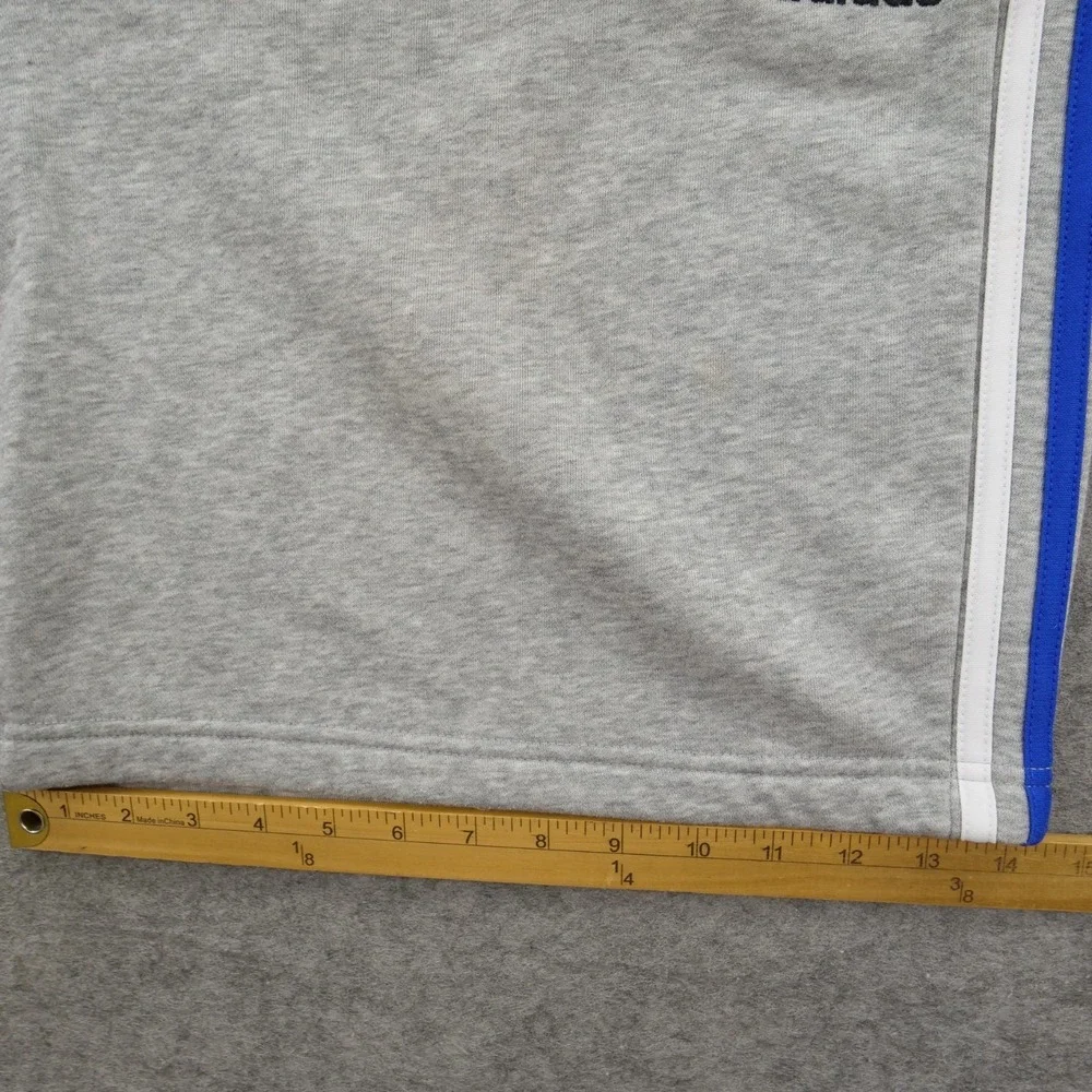 Adidas Shorts Mens 2XL XXL Gray Sweat Fleece 3-Stripe Athletic Pocket Drawstring